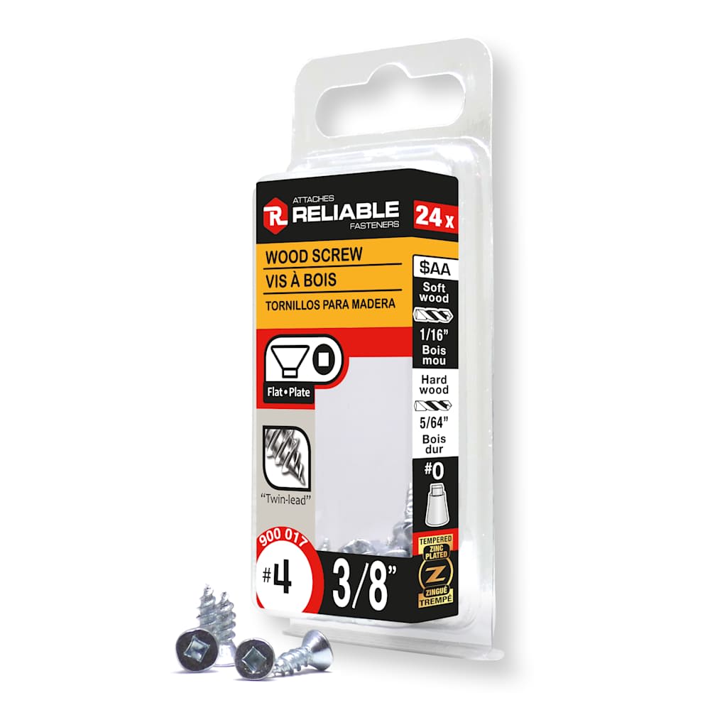 Vis à bois 3/8 po n° 4 T.P. Pqt/24