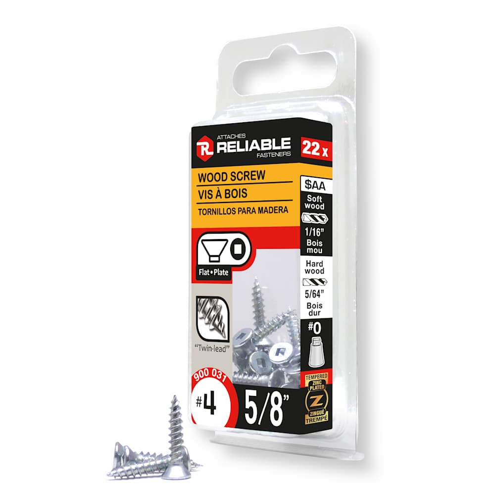 Vis à bois 5/8 po n° 4 T.P. Pqt/22