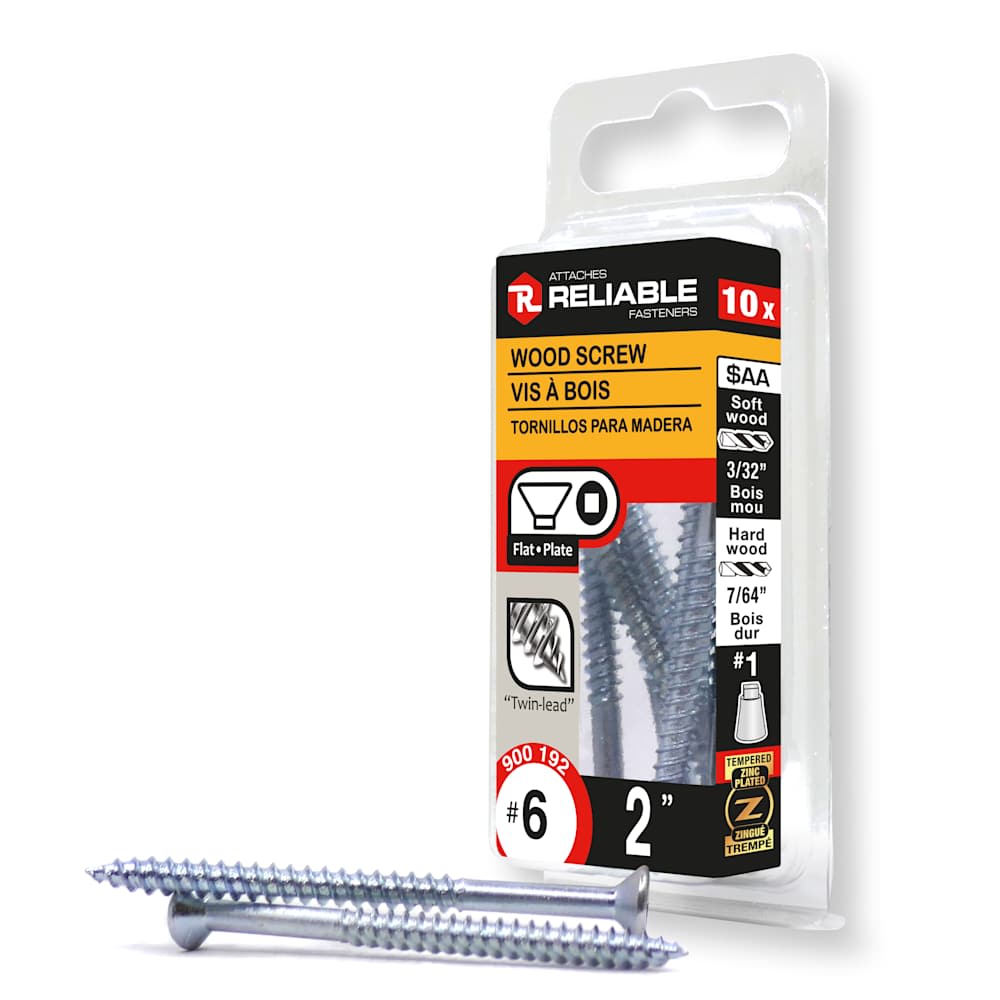 Vis à bois 2 po n° 6 T.P. Pqt/10