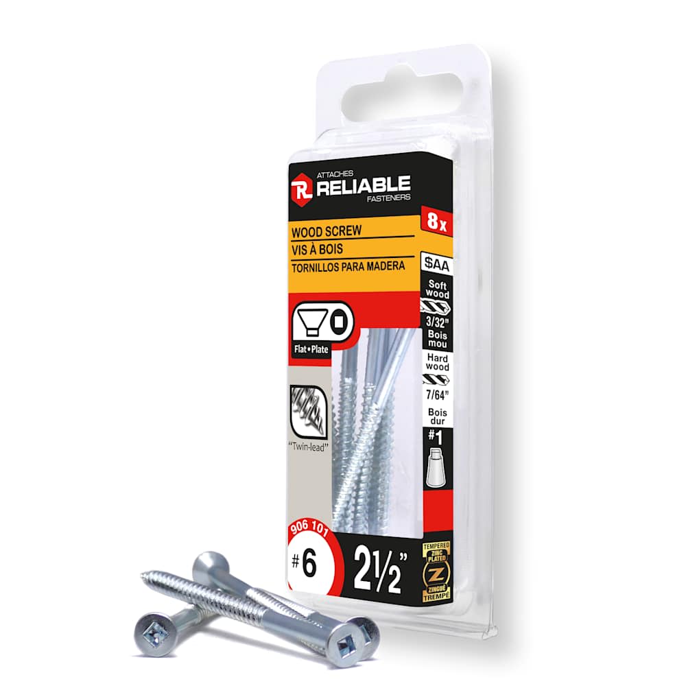 Vis à bois 2 1/2 po n° 6 T.P. Pqt/8