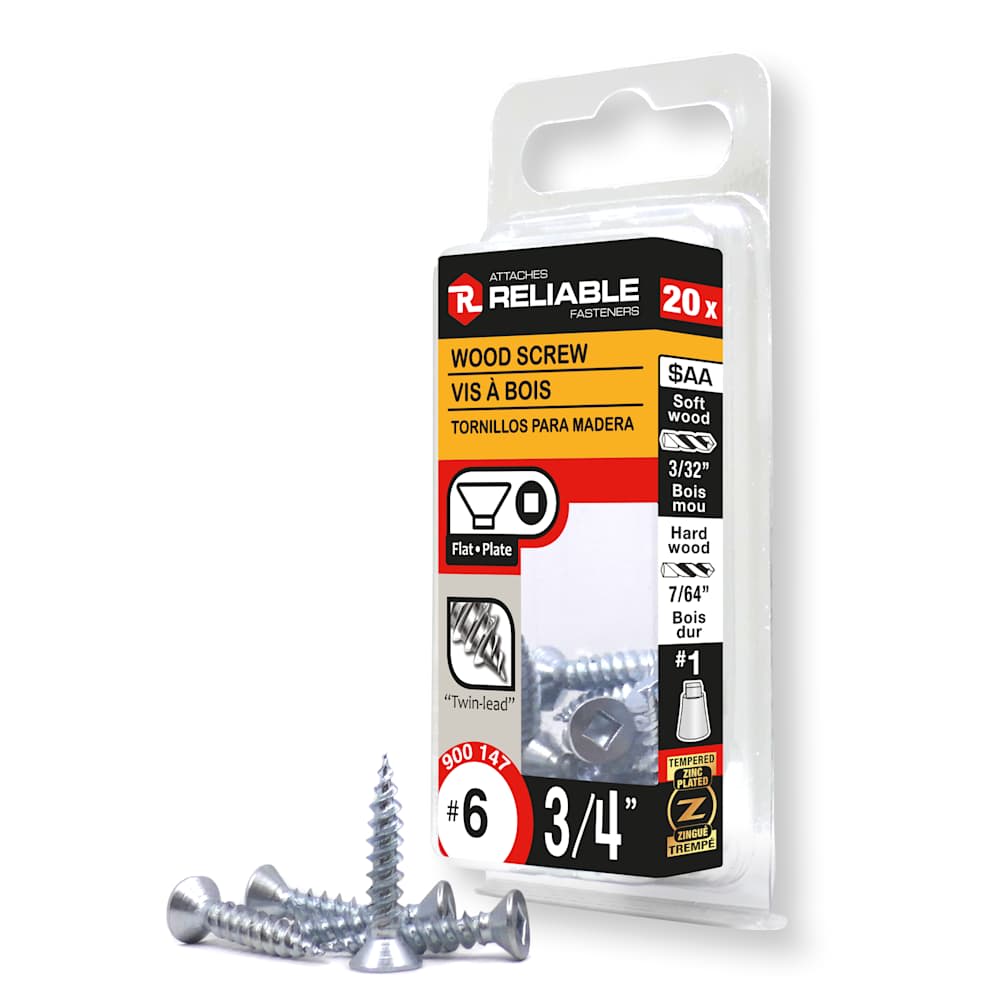 Vis à bois 3/4 po n° 6 T.P. Pqt/20