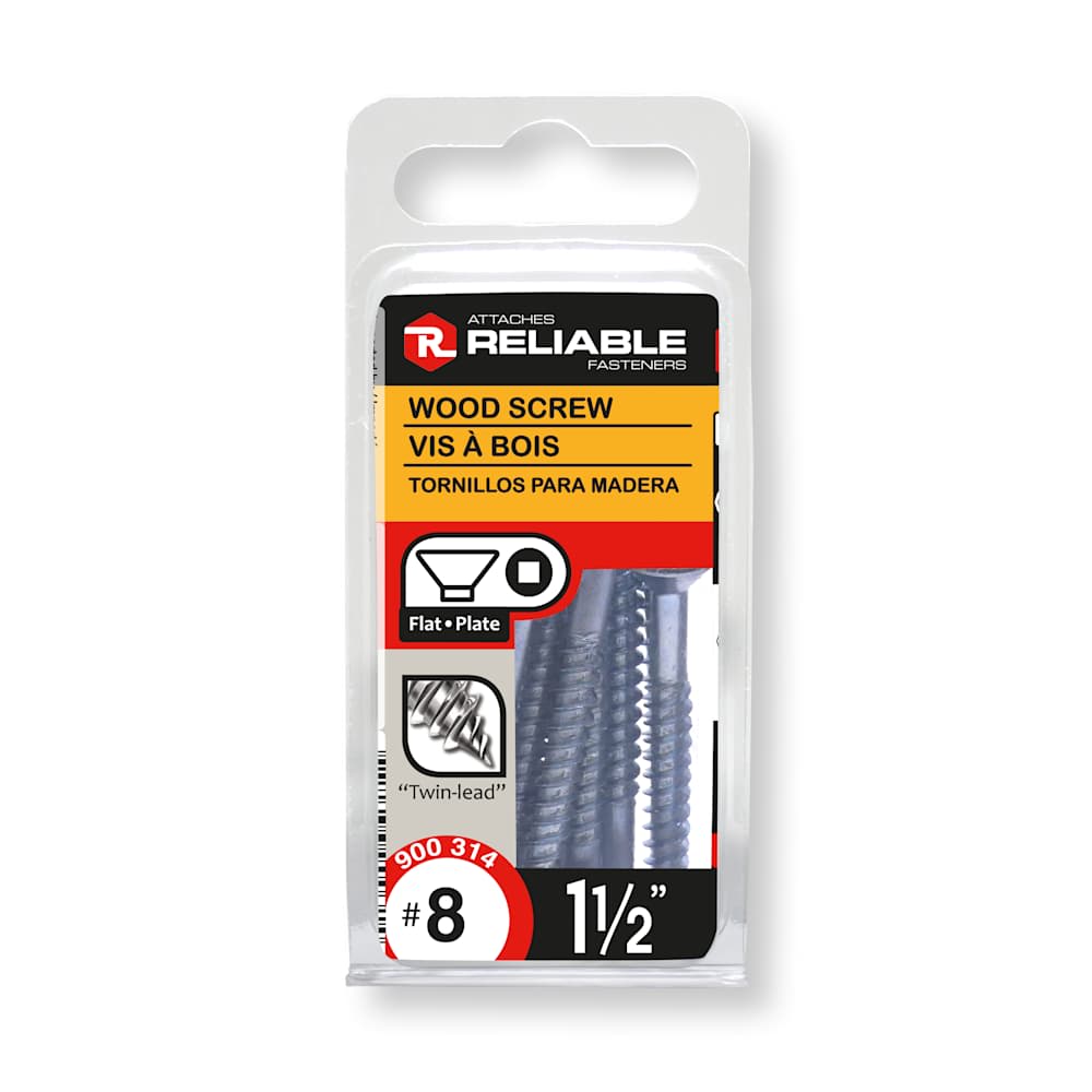 Vis à bois 1 1/2 po n° 8 T.P. Pqt/12