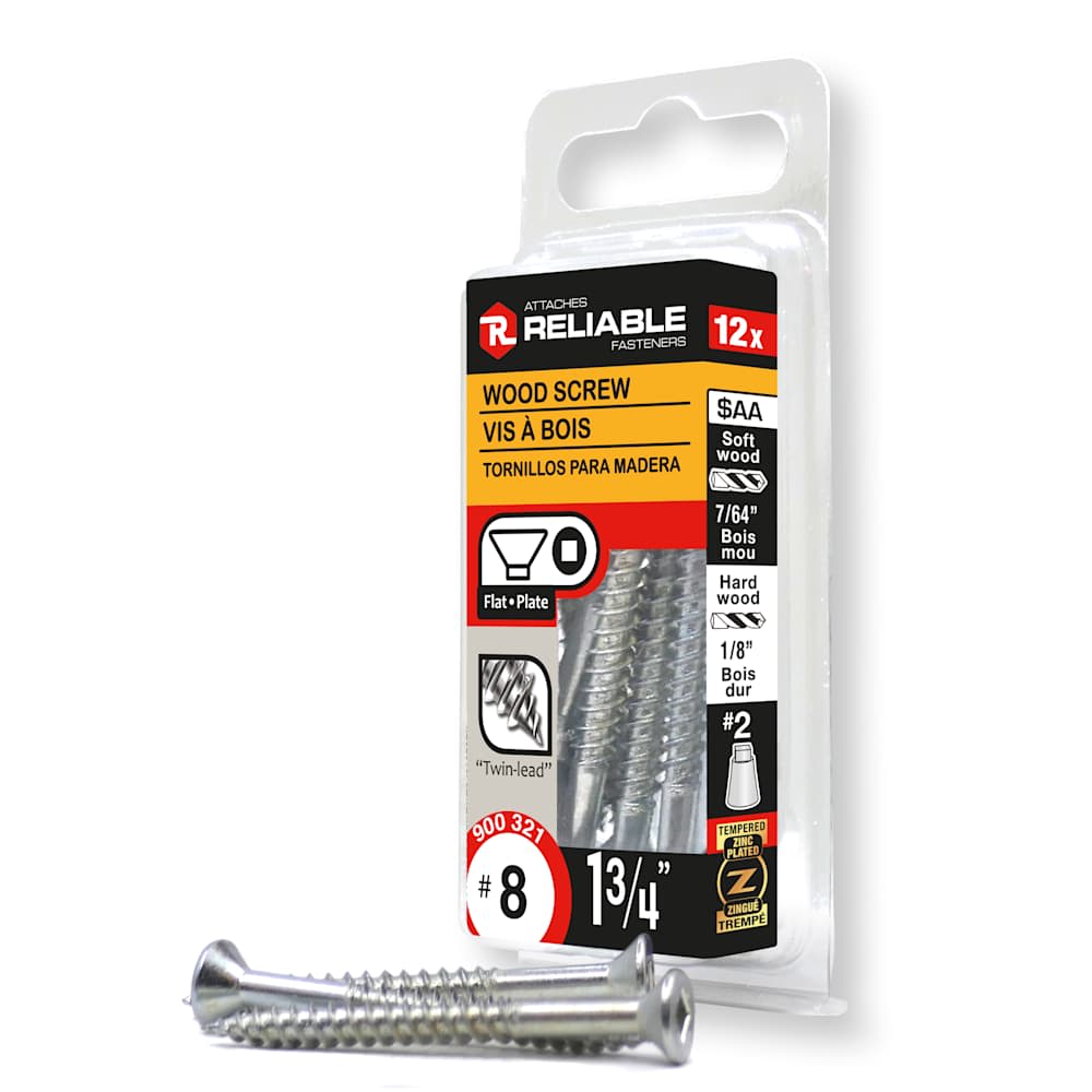 Vis à bois 1 3/4 po n° 8 T.P. Pqt/12