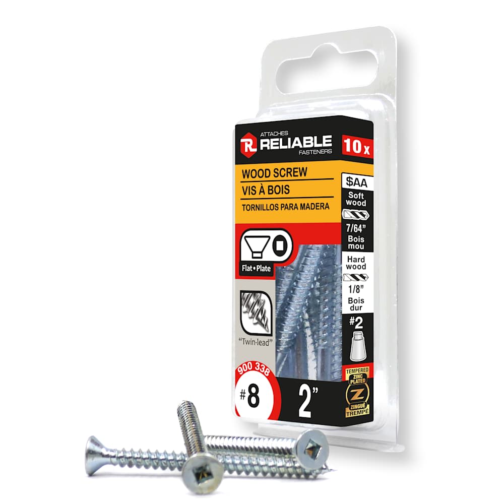 Vis à bois 2 po n° 8 T.P. Pqt/10