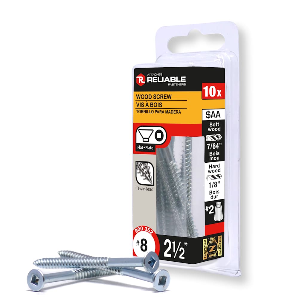 Vis à bois 2 1/2 po n° 8 T.P. Pqt/10