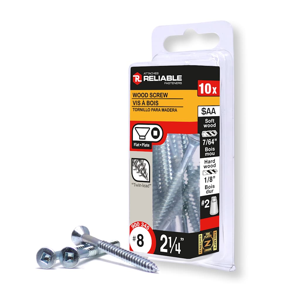 Vis à bois 2 1/4 po n° 8 T.P. Pqt/10