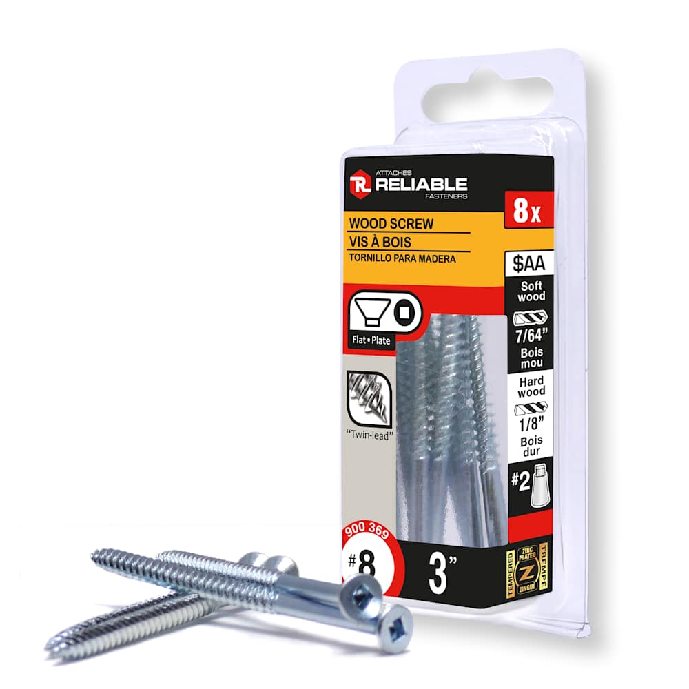 Vis à bois 3 po n° 8 T.P. Pqt/8