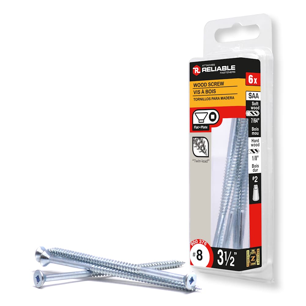 Vis à bois 3 1/2 po n° 8 T.P. Pqt/6