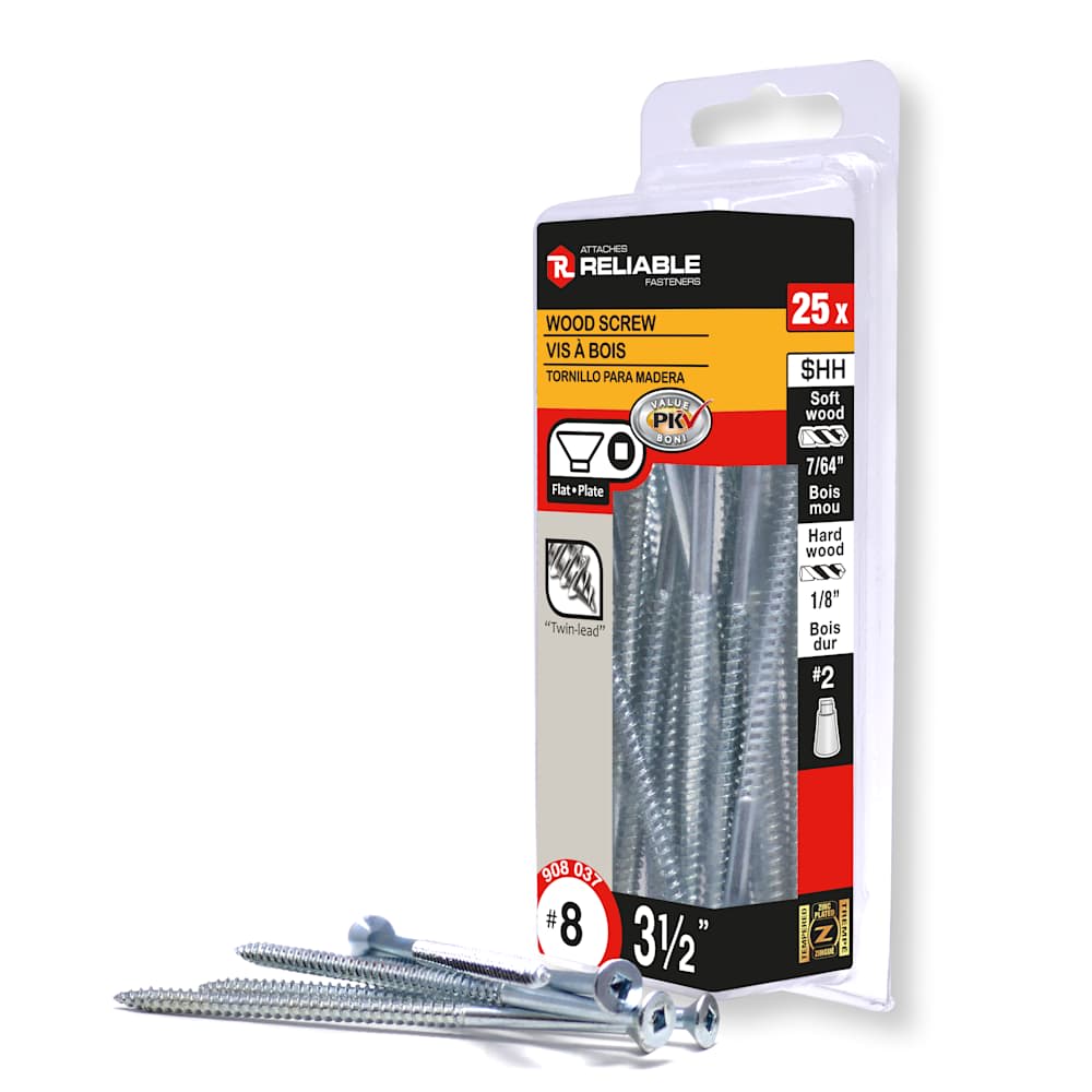 Vis à bois 3 1/2 po n° 8 T.P. Pqt/25