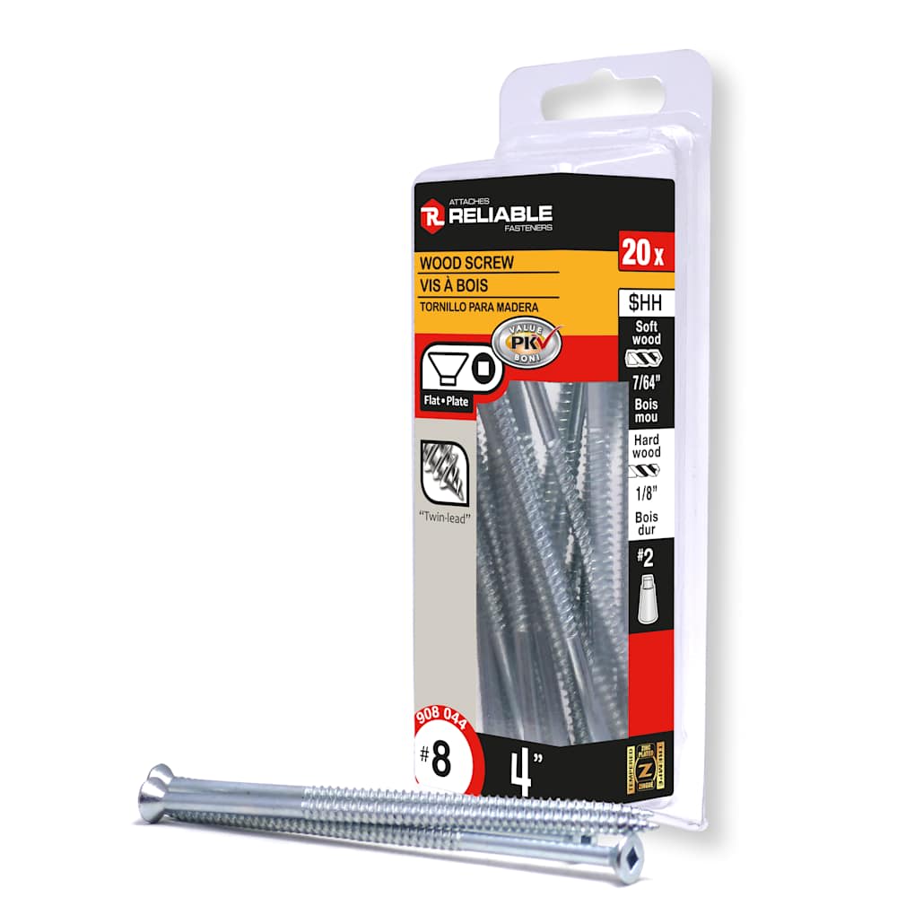 Vis à bois 4 po n° 8 T.P. Pqt/20