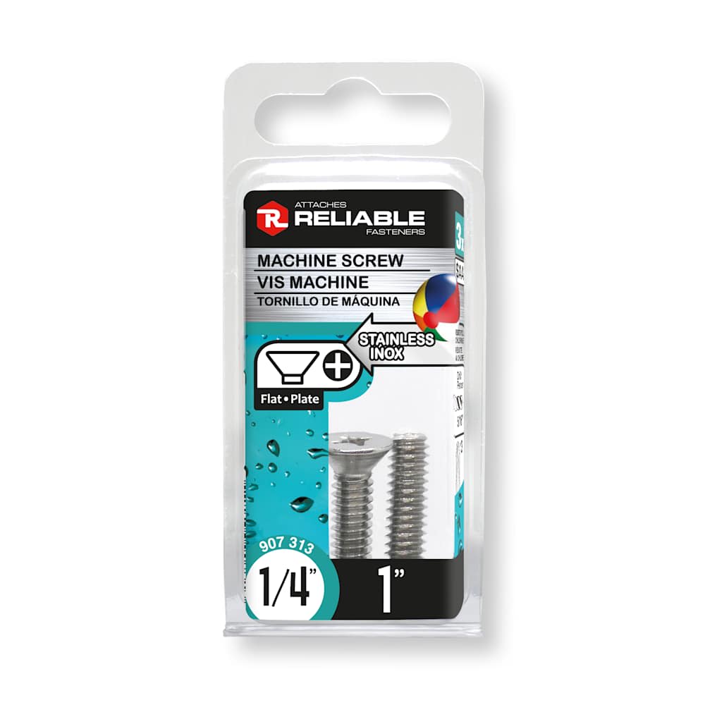 Boulons mécaniques T.P. inox 1/4-20 x 1&nbsp;po&nbsp;Pqt/3