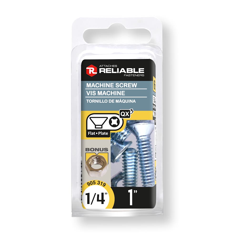 Boulons mécaniques T.P. 1/4 x 1&nbsp;po&nbsp;Pqt/6