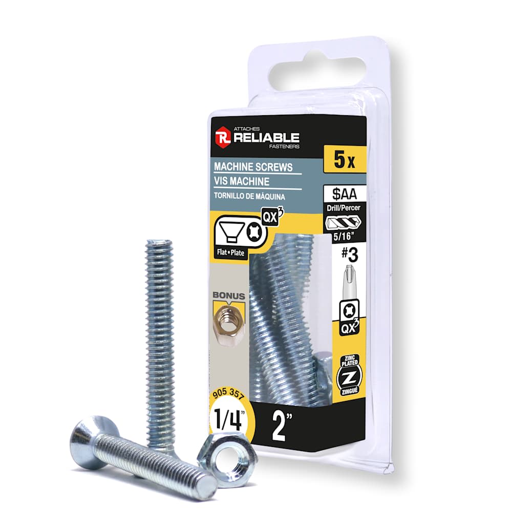 Boulons mécaniques T.P. 1/4-20 x 2&nbsp;po&nbsp;Pqt/5