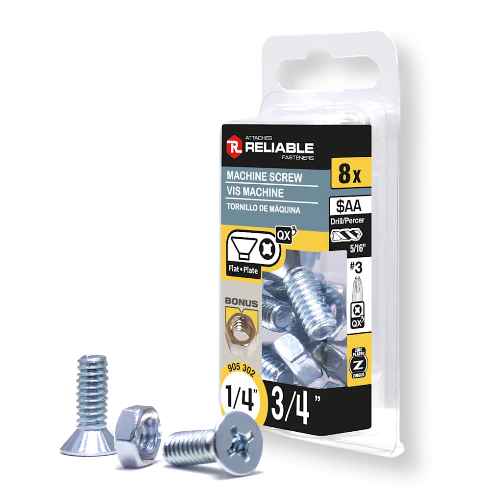 Boulons mécaniques T.P. 1/4-20 x 3/4 po Pqt/8