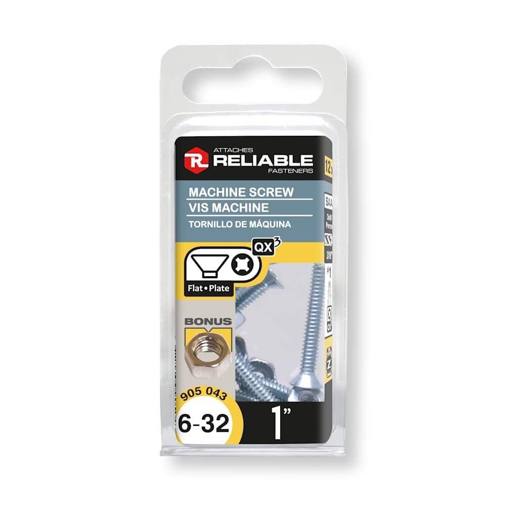 Boulons mécaniques T.P. 6-32 x 1 po Pqt/12