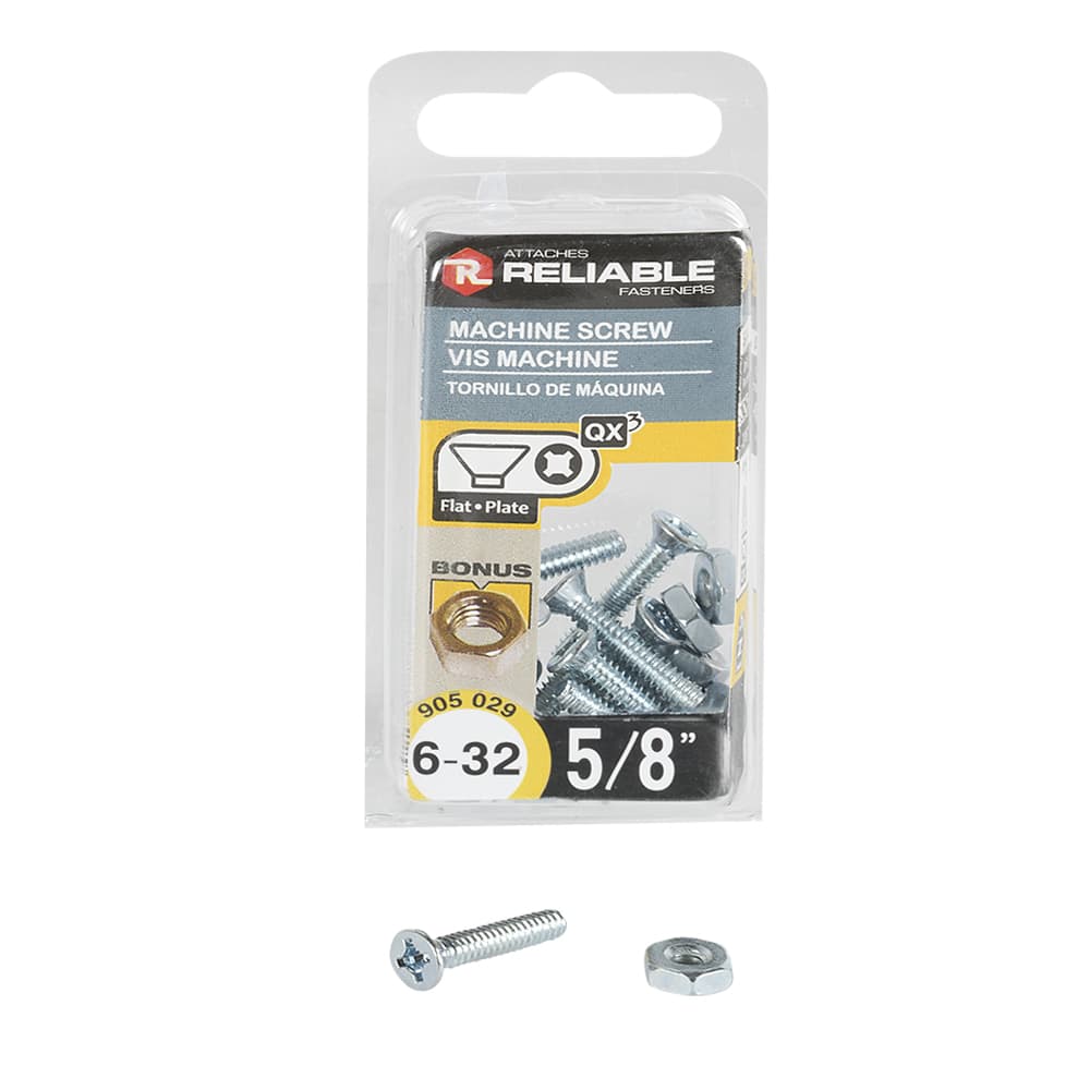 Boulons mécaniques T.P. 6-32 x 5/8&nbsp;po&nbsp;Pqt/12