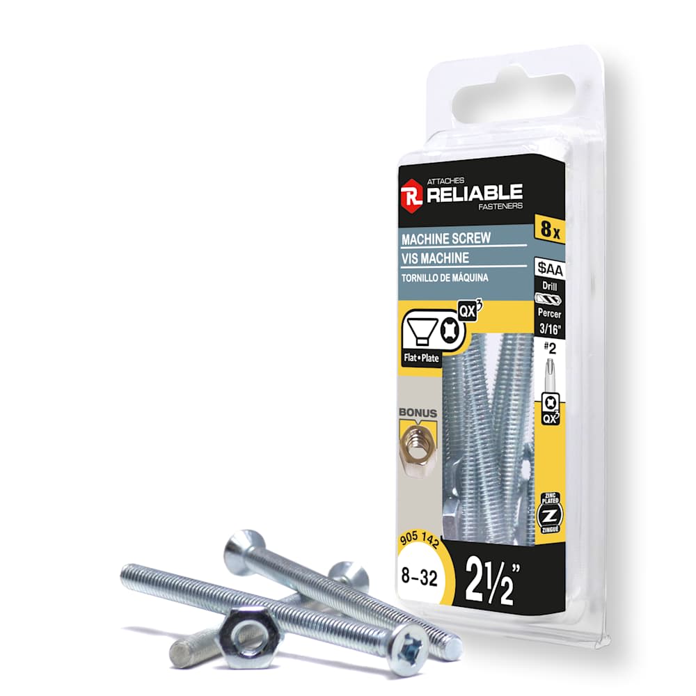 Machine Bolts 8-32 x 2 1/2 in. Pkg/8