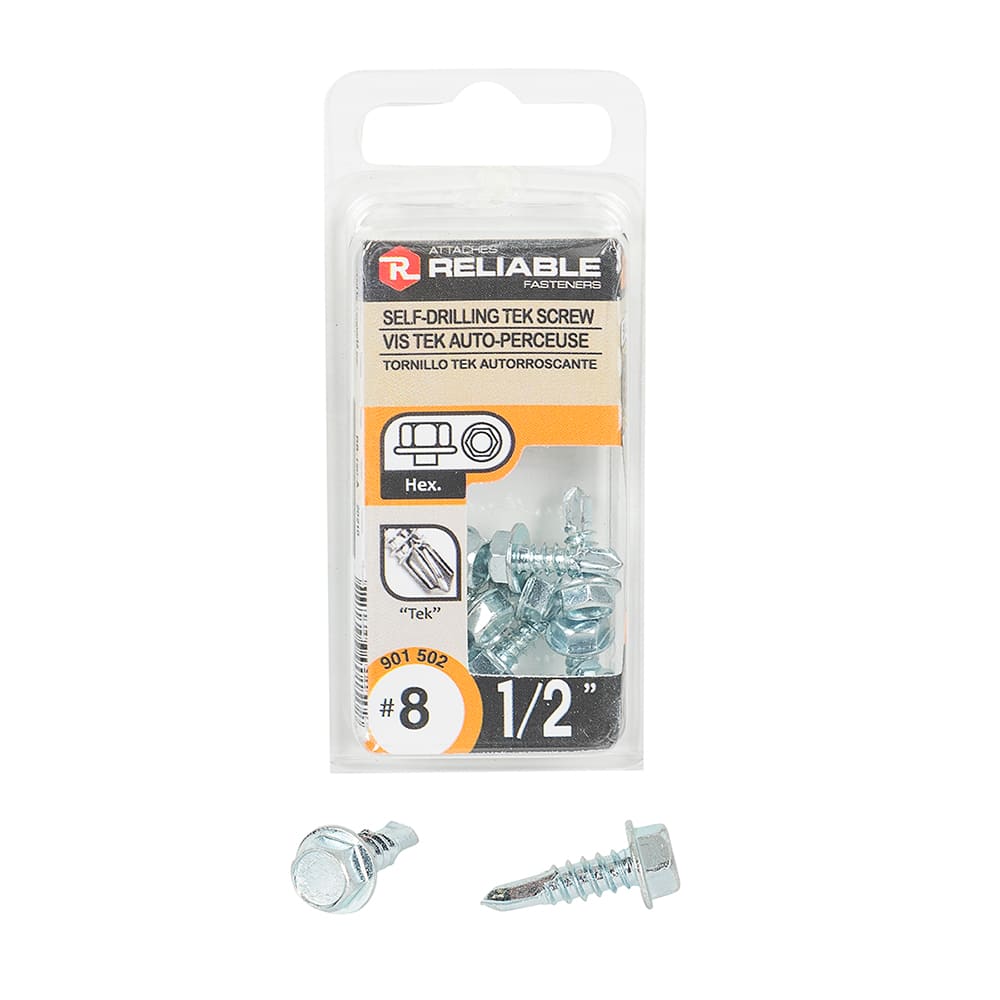 Vis à métal autoperceuse 1/2 po  n° 8 T.H. Pqt/12