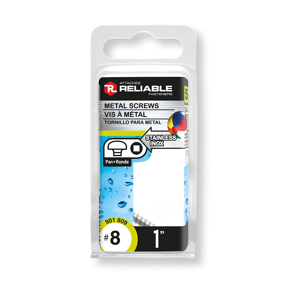 Vis à métal inox 1 po n° 8 T.R. Pqt/5