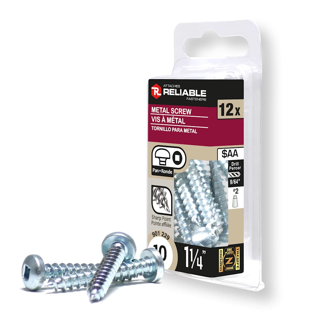 Vis à métal 1 1/4 po n° 10 T.R. Pqt/12