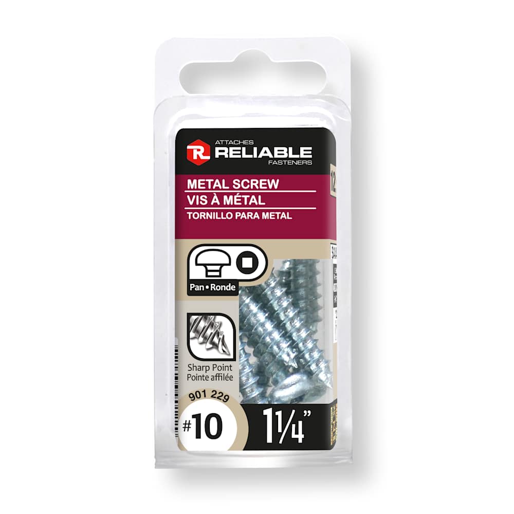 Vis à métal 1 1/4 po n° 10 T.R. Pqt/12