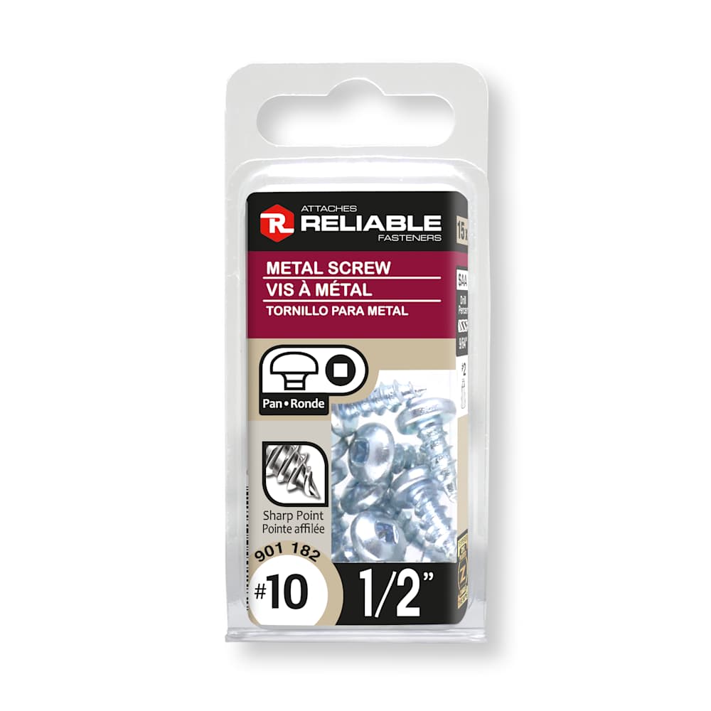 Vis à métal 1/2 po n° 10 T.R. Pqt/15