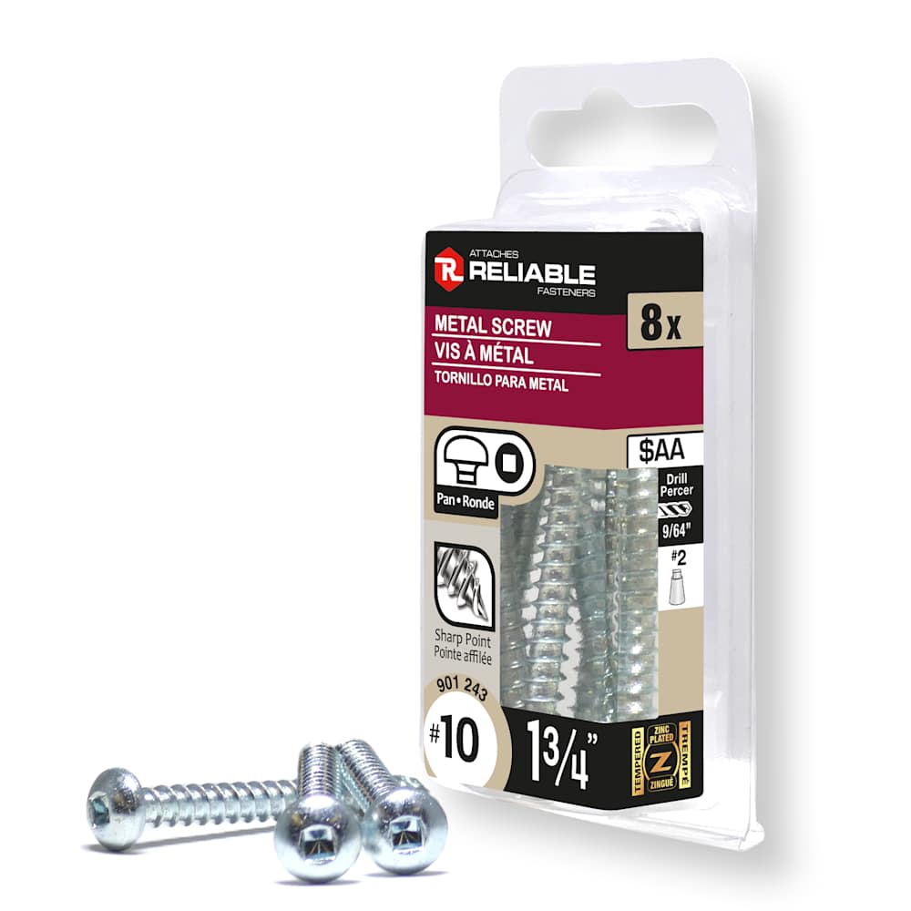 Vis à métal 1 3/4 po n° 10 T.R. Pqt/8