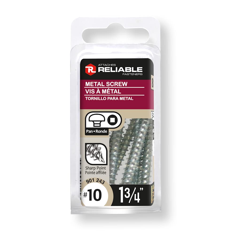 Vis à métal 1 3/4 po n° 10 T.R. Pqt/8