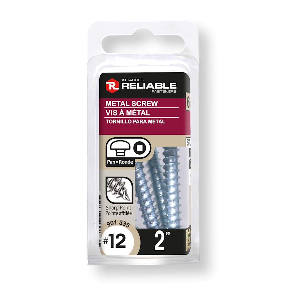 Vis à métal 2 po n° 12 T.R. Pqt/6