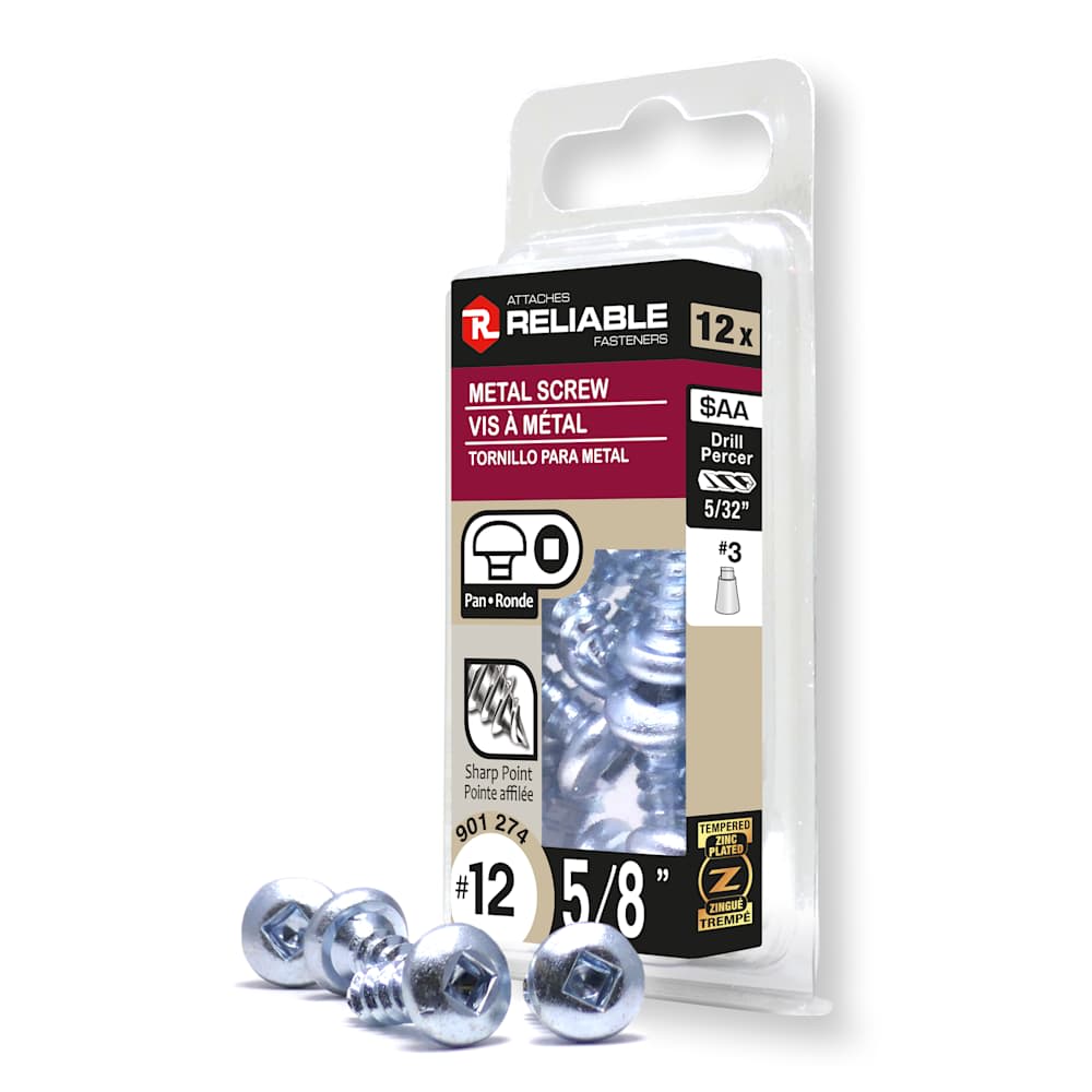 Vis à métal 5/8 po n° 12 T.R. Pqt/12