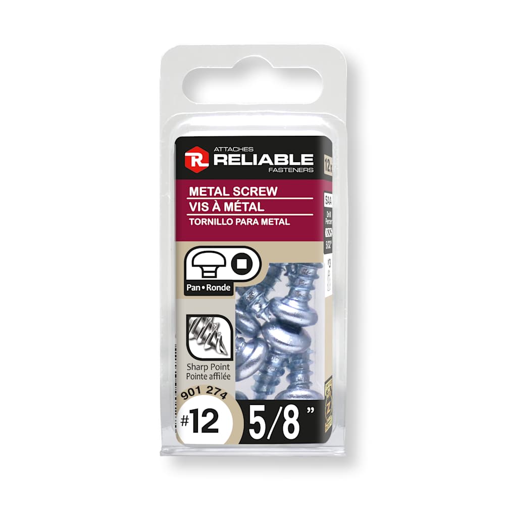 Vis à métal 5/8 po n° 12 T.R. Pqt/12