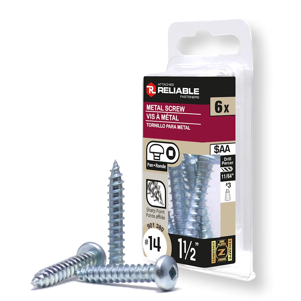 Vis à métal 1 1/2 po n° 14 T.R. Pqt/6