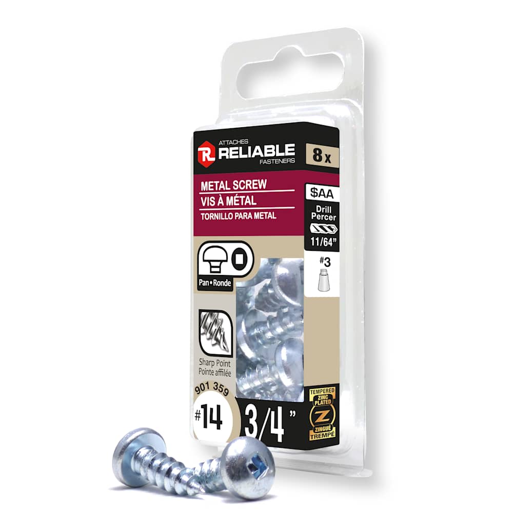 Vis à métal 3/4 po n° 14 T.R. Pqt/8