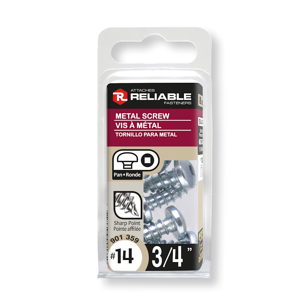 Vis à métal 3/4 po n° 14 T.R. Pqt/8