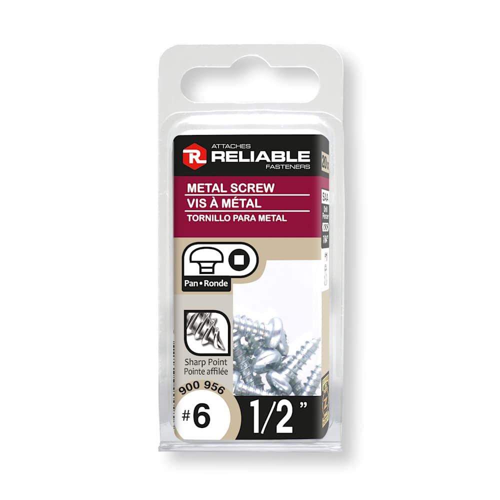 Vis à métal 1/2 po n° 6 T.R. Pqt/20