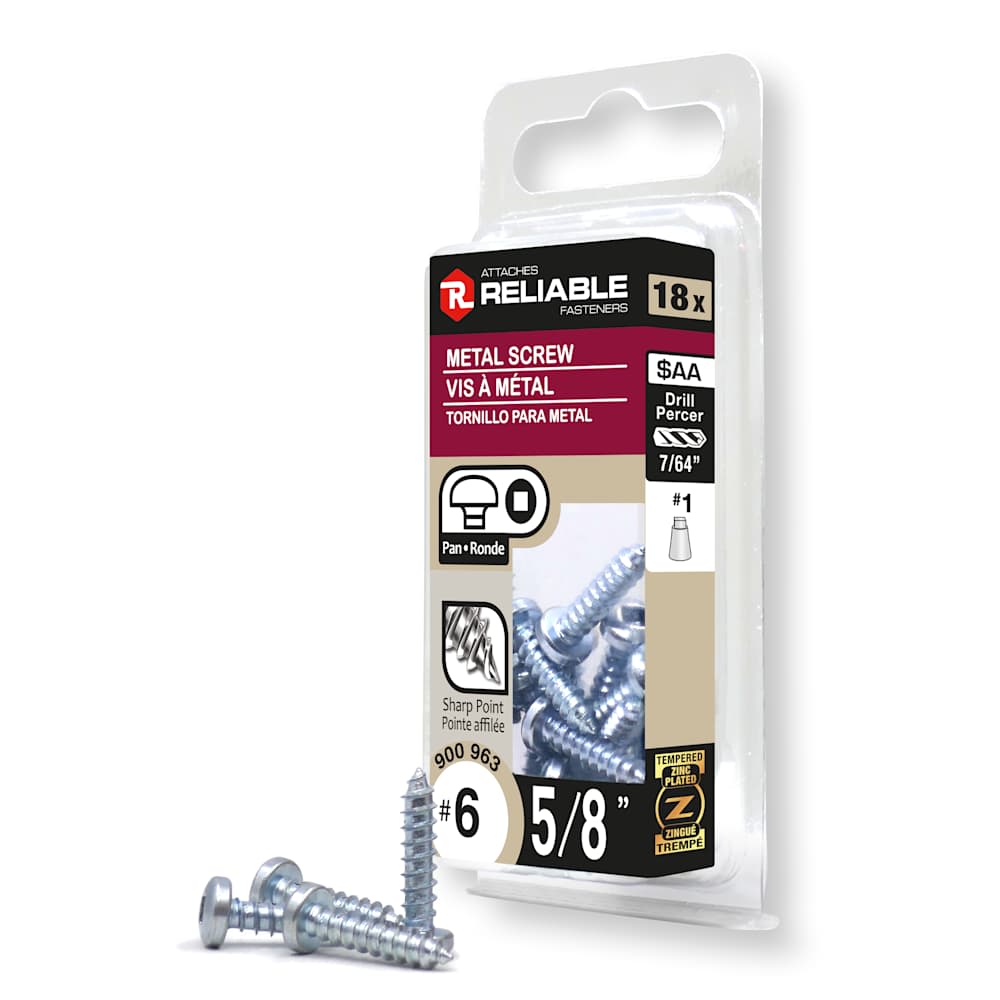 Vis à métal 5/8 po n° 6 T.R. Pqt/18