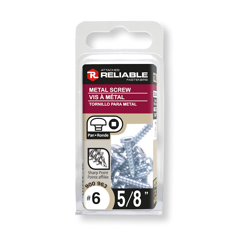 Vis à métal 5/8 po n° 6 T.R. Pqt/18