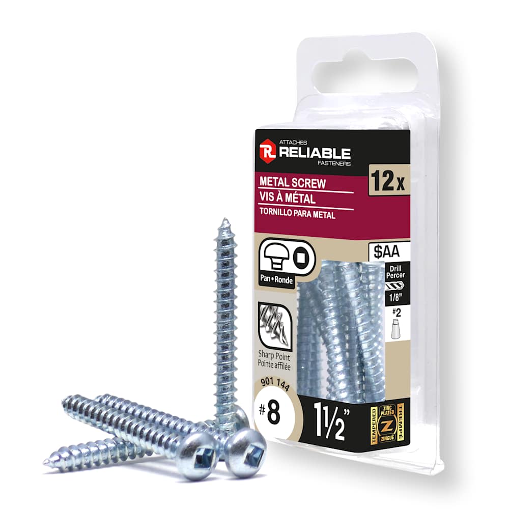 Vis à métal 1 1/2 po n° 8 T.R. Pqt/12