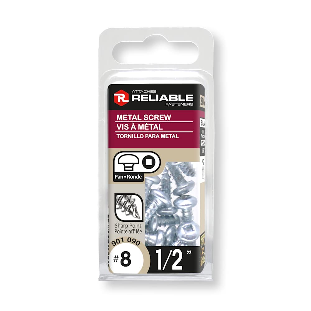 Metal Screws 1/2 in. n° 8 Pkg/20