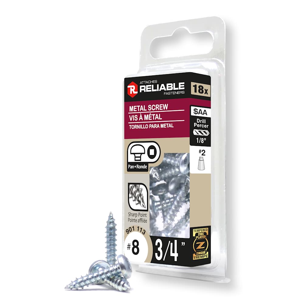 Vis à métal 3/4 po n° 8 T.R. Pqt/18