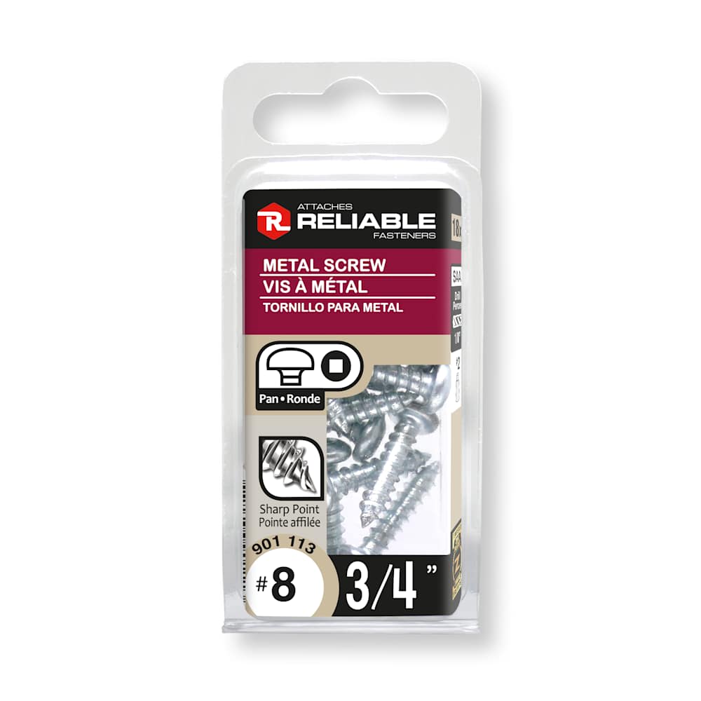 Vis à métal 3/4 po n° 8 T.R. Pqt/18