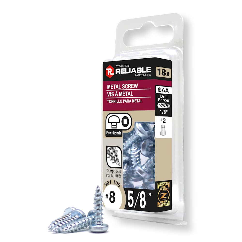 Vis à métal 5/8 po n° 8 T.R. Pqt/18