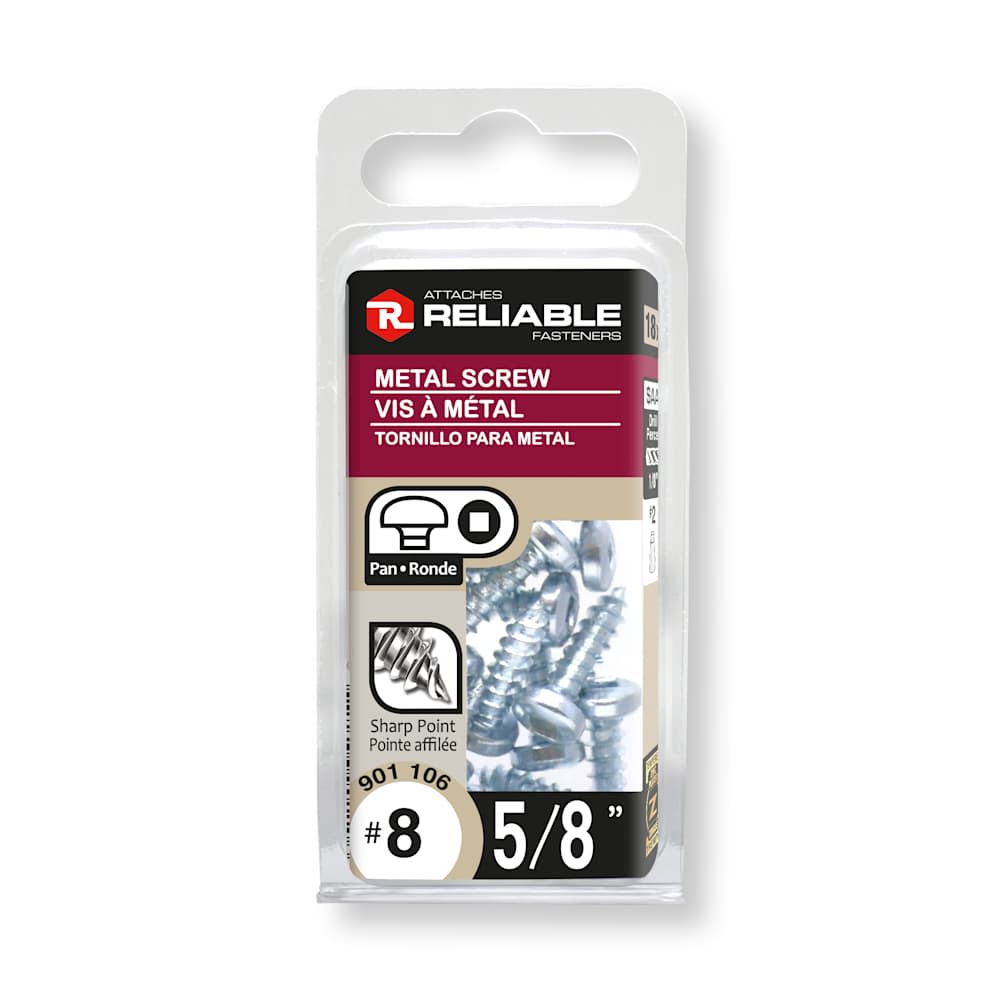 Vis à métal 5/8 po n° 8 T.R. Pqt/18