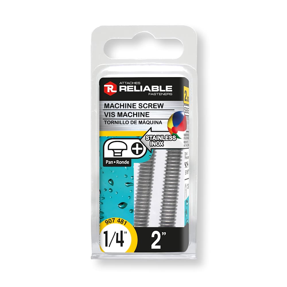 Boulons mécaniques T.R. inox 1/4-20 x 2 po Pqt/2