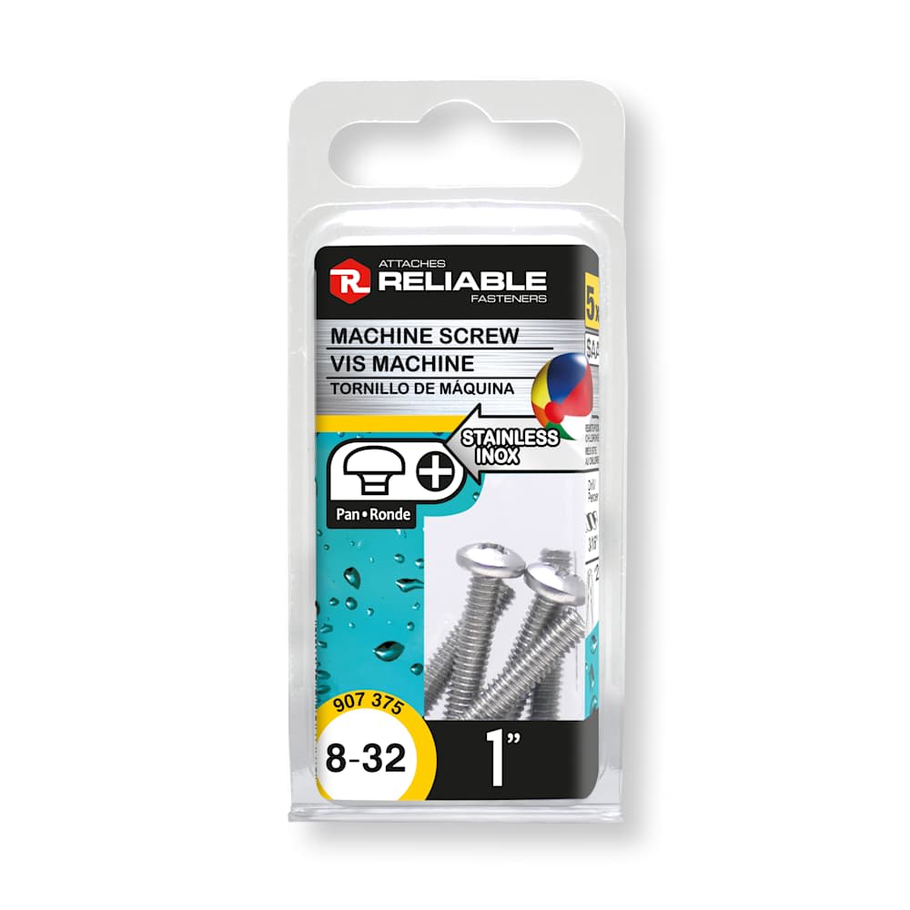 Boulons mécaniques T.R. inox 8-32 x 1 po Pqt/5