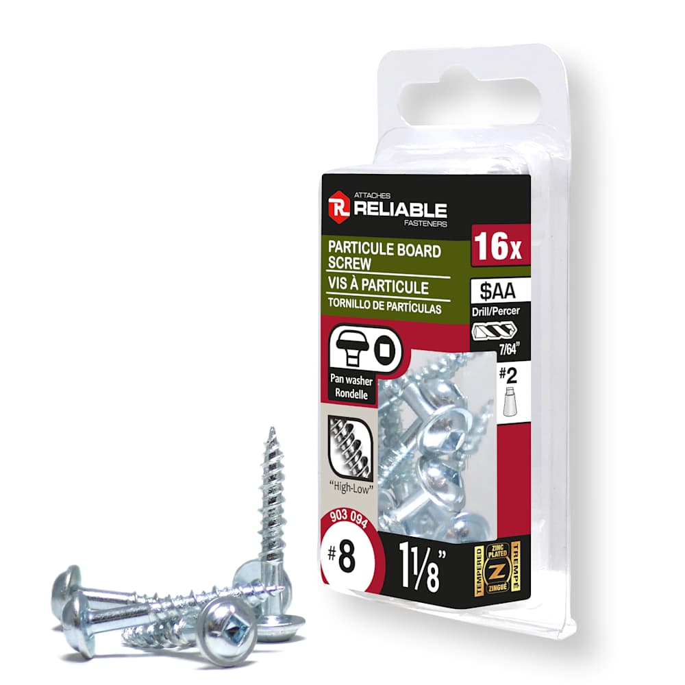 Vis à particule 1 1/8 po n° 8 T.R. Pqt/16