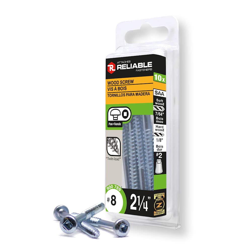 Round Head Wood Screws 2 1/4 in. n° 8 Pkg/10