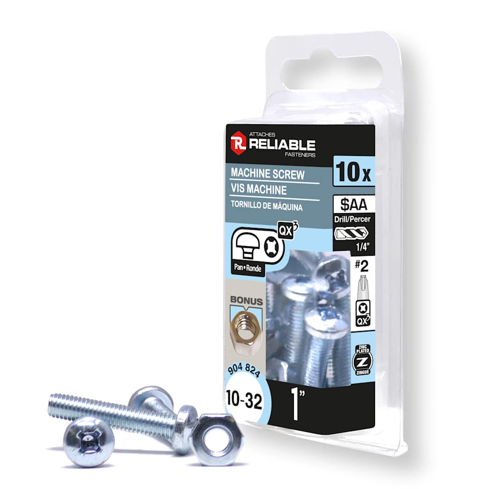 Boulons mécaniques T.R. 10-32 x 1 po Pqt/10