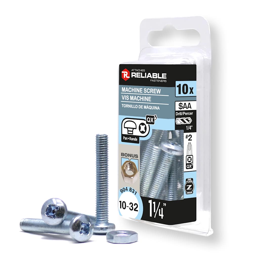 Boulons mécaniques T.R. 10-32 x 1&nbsp;1/4&nbsp;po&nbsp;Pqt/10