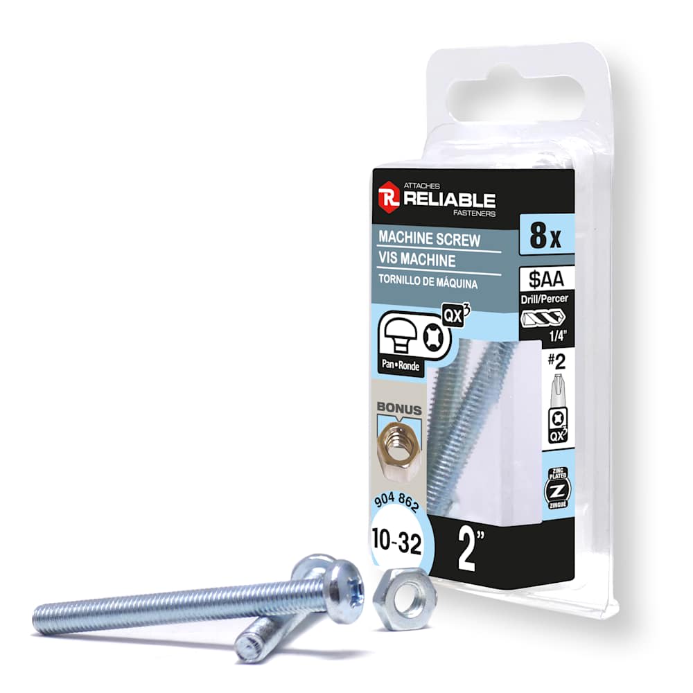 Boulons mécaniques T.R. 10-32 x 2&nbsp;po&nbsp;Pqt/8